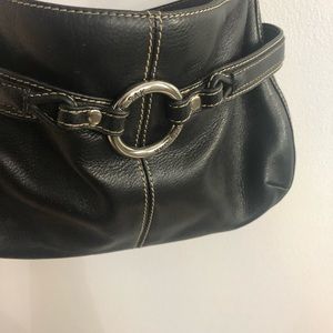 The Sake black leather purse